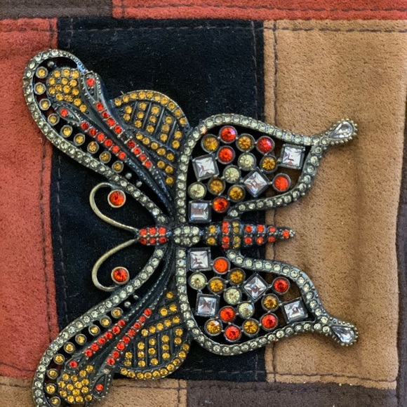 Vintage Jeanne Lottie Suede & Jeweled Purse - Picture 2 of 9